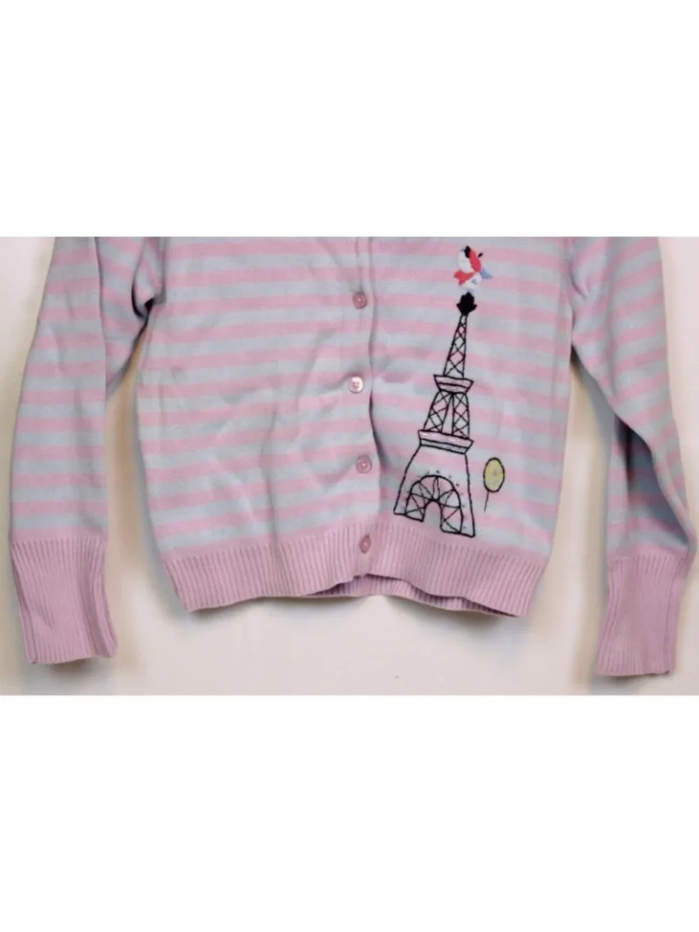 2004 Gymboree European Holiday T-Shirt sz 8 Cardigan Sweater Stripe Eiffel Tower
